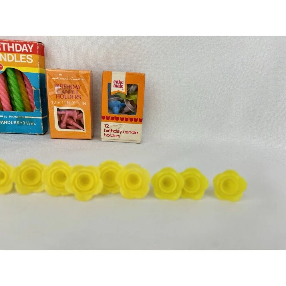 Lot Of 40 Vintage Candle Holders And‎ Candles - Cake Mate Hallmark Betty Crocker